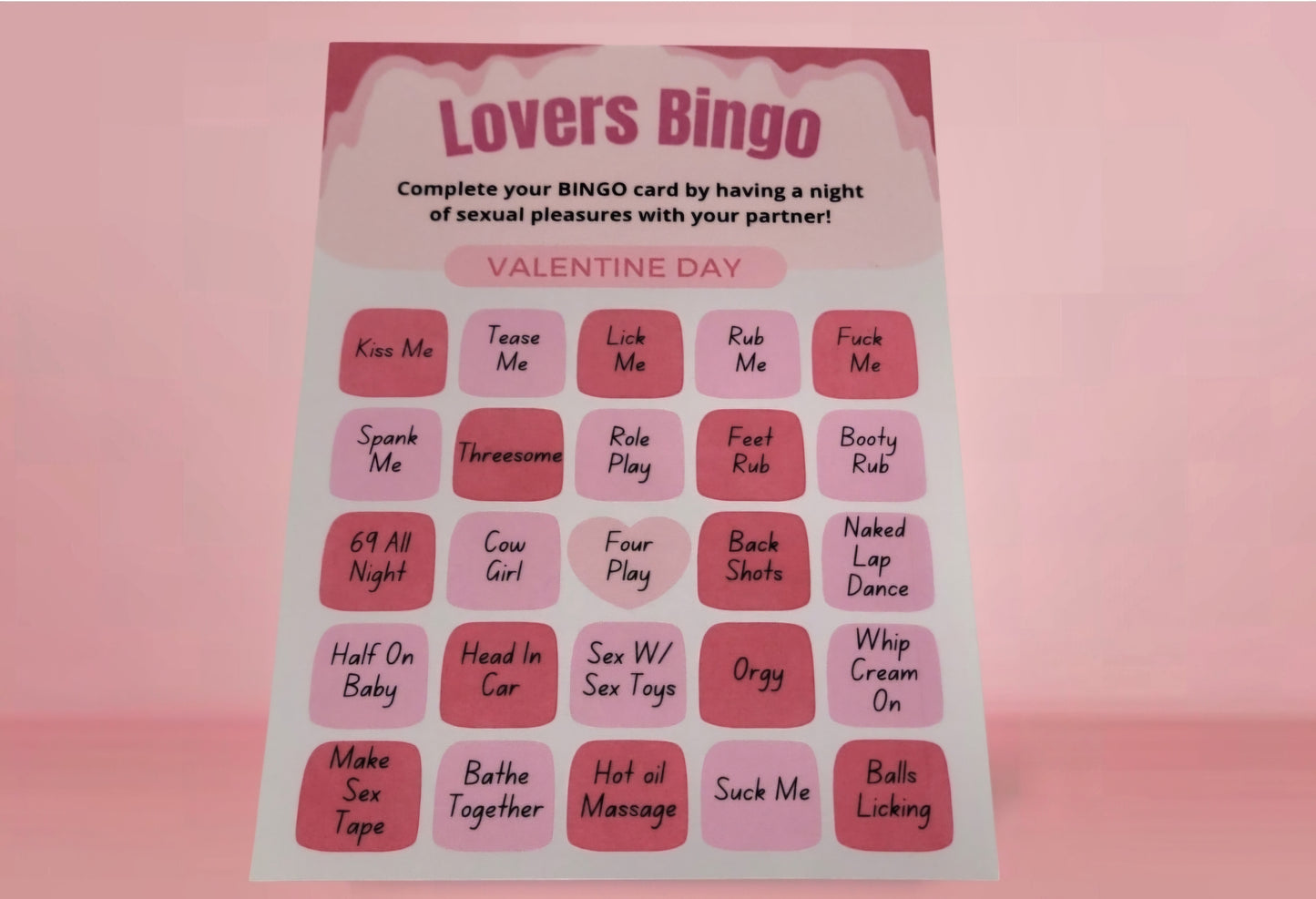 Naughty Adult Bingo Game (Valentine's Day)