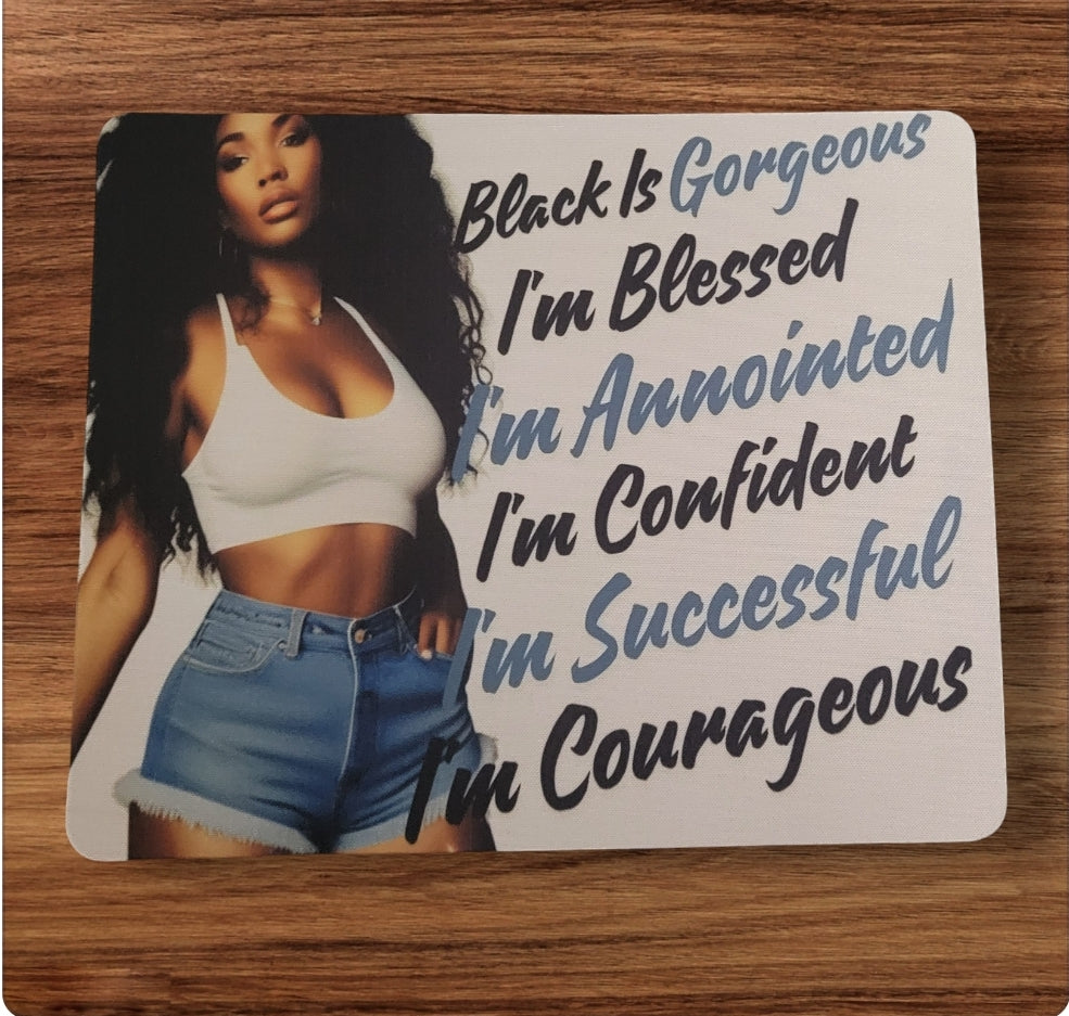 Mouse Pad - Affirmations Black Girl Mouse Pad