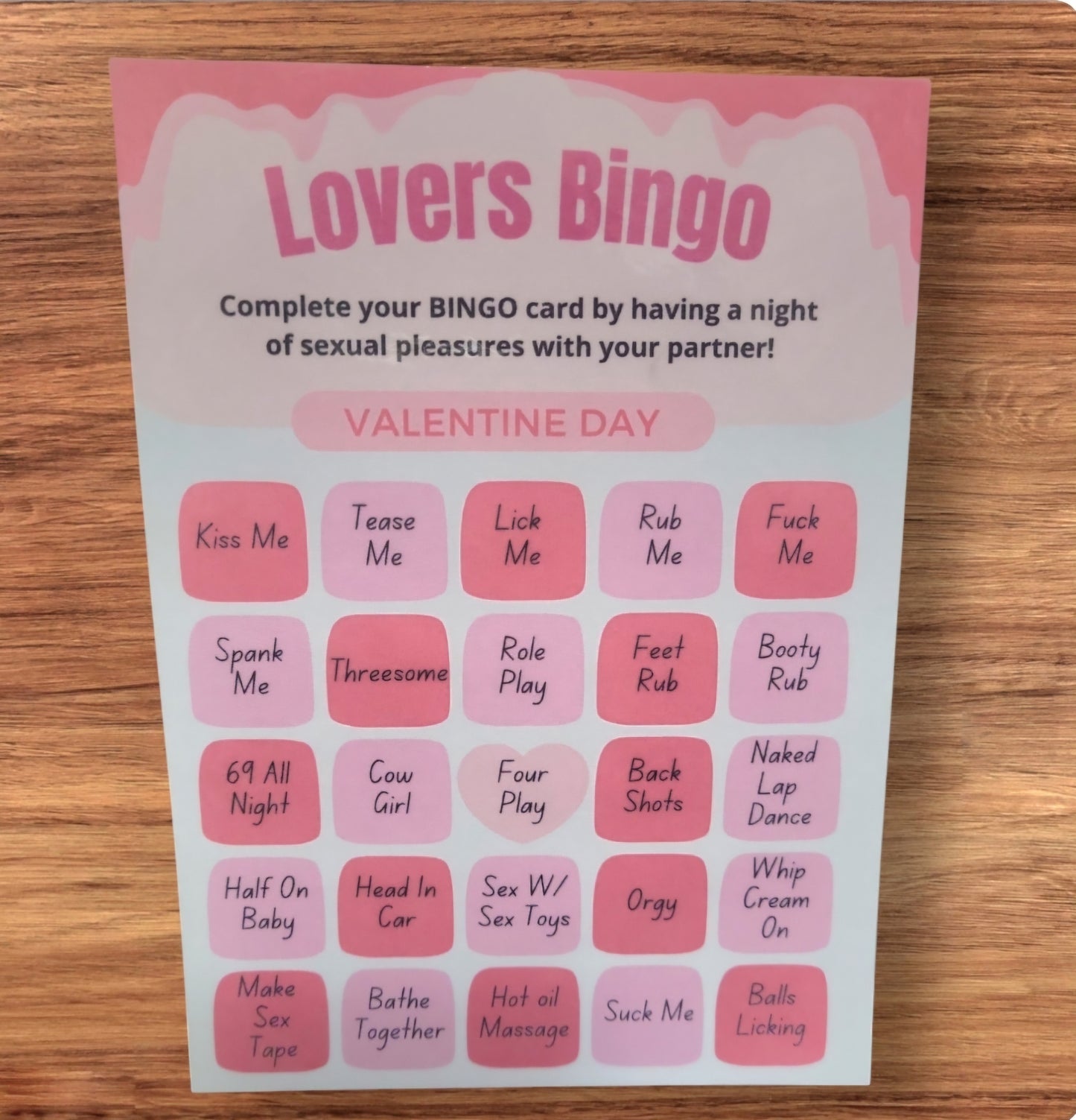 Adult Naughty Bingo Game (Valentine's Day)