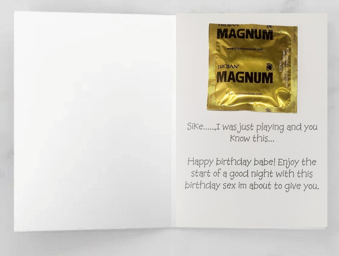 Birthday Naughty Adult Condom Card