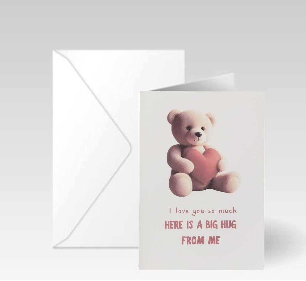 Charming Teddy Bear Heart Card