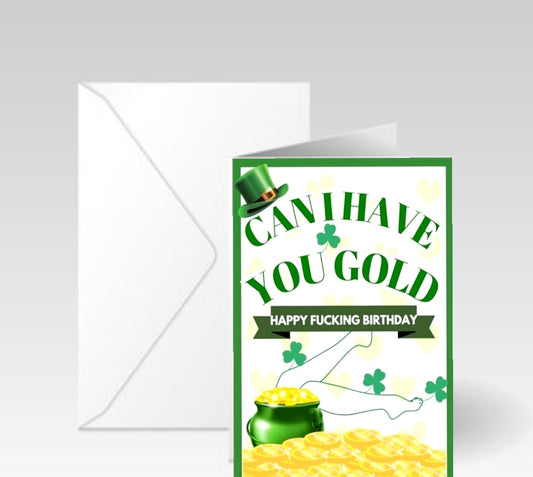 Happy Birthday, Card- Naughty St.Patrick Day Card