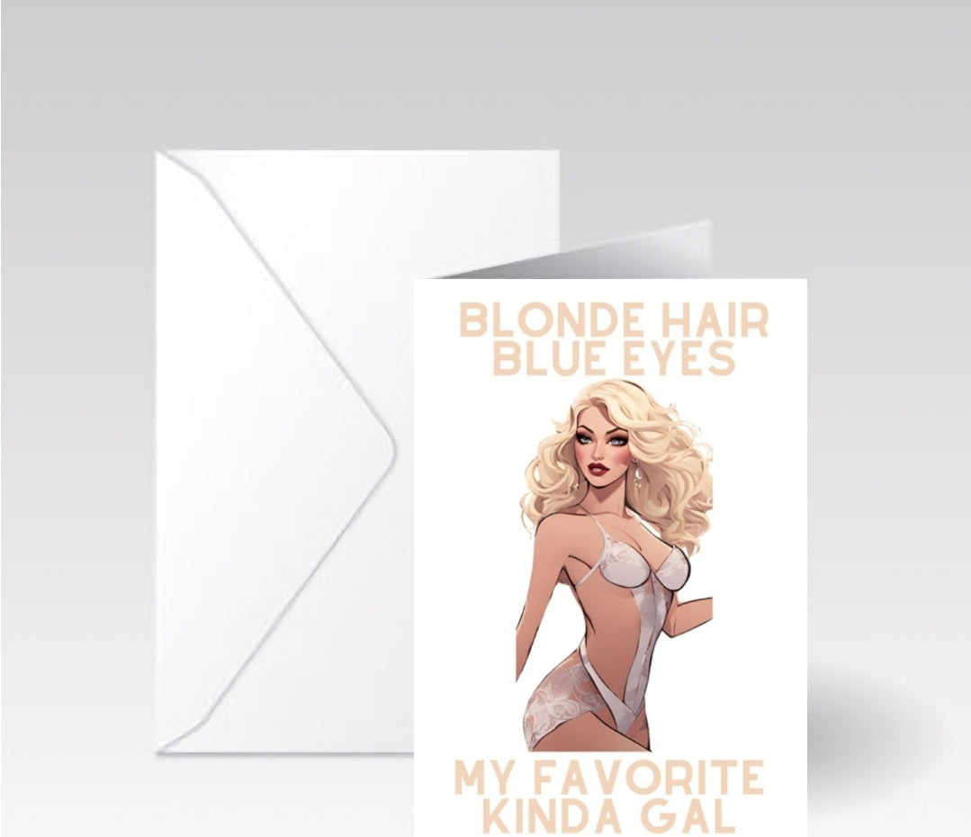 Blonde Hair Blue Eye Card