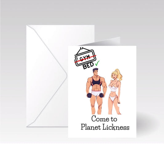 Fitness Theme "Planet Lickness" card