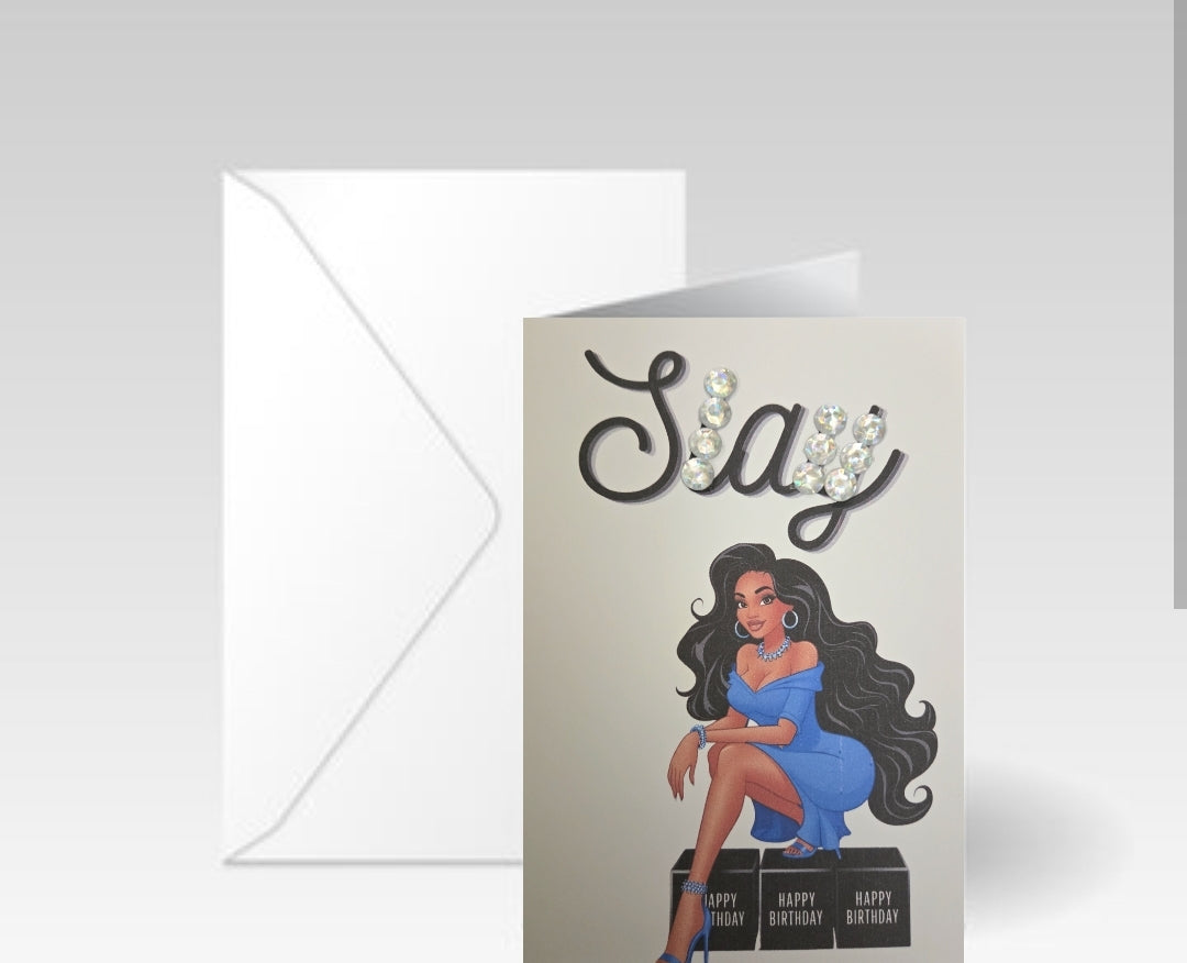 Slay Rhinestone Birthday Card